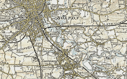 Old map of Burnden in 1903