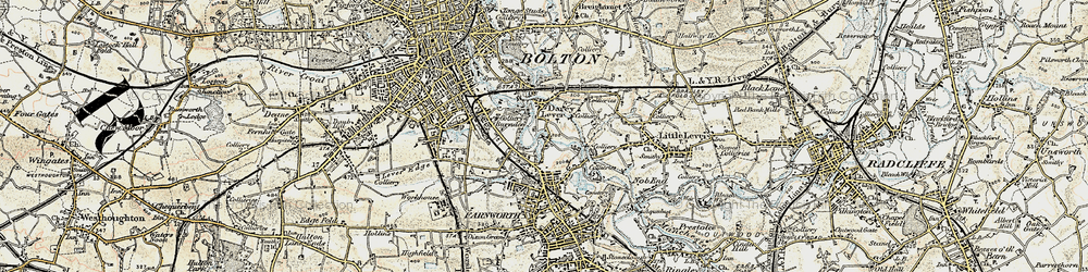 Old map of Burnden in 1903