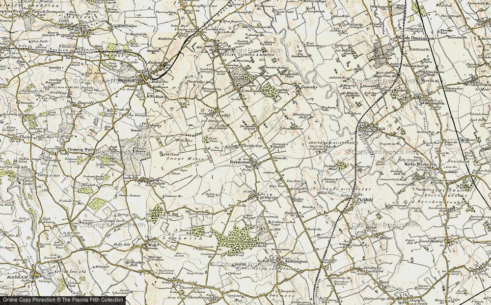 Old Map of Burneston, 1903-1904 in 1903-1904