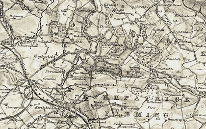 Old map of Blacket Ho in 1901-1904