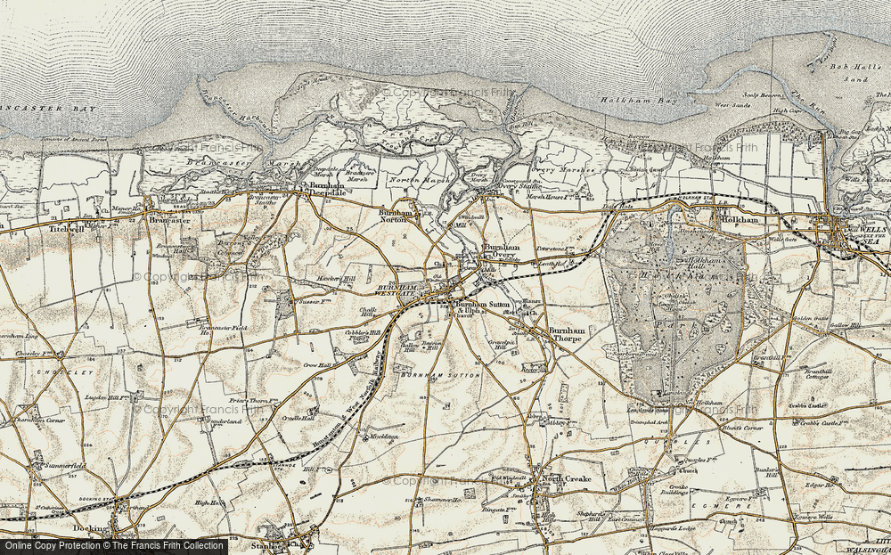 Old Map of Burnham Market, 1901-1902 in 1901-1902