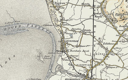 Old map of Burnham-on-Sea in 1899-1900