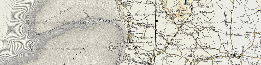 Old map of Burnham-on-Sea in 1899-1900