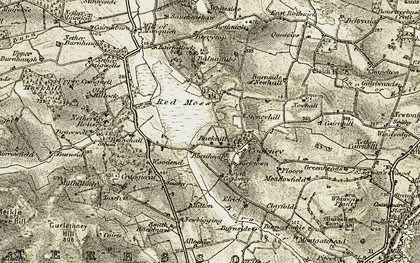 Old map of Backhill in 1908-1909