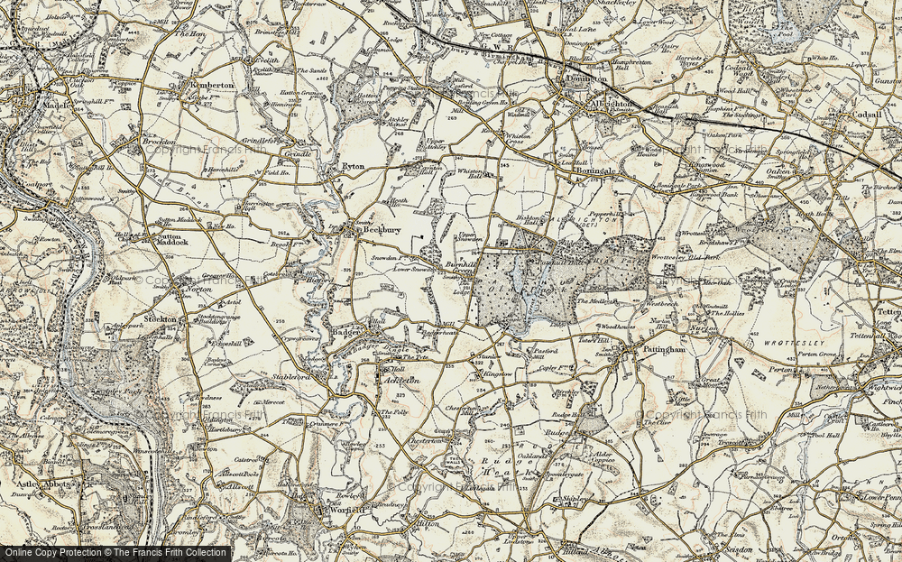 Old Map of Burnhill Green, 1902 in 1902