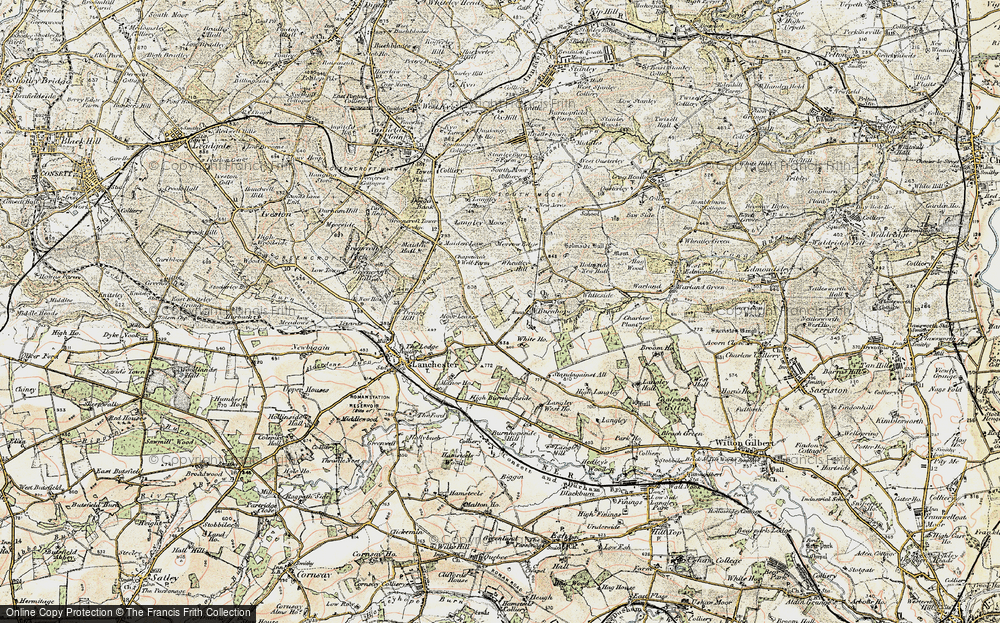 Old Map of Burnhope, 1901-1904 in 1901-1904
