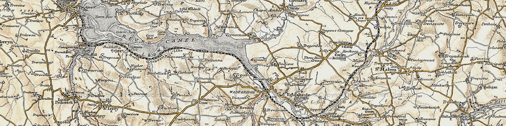 Old map of Burniere in 1900