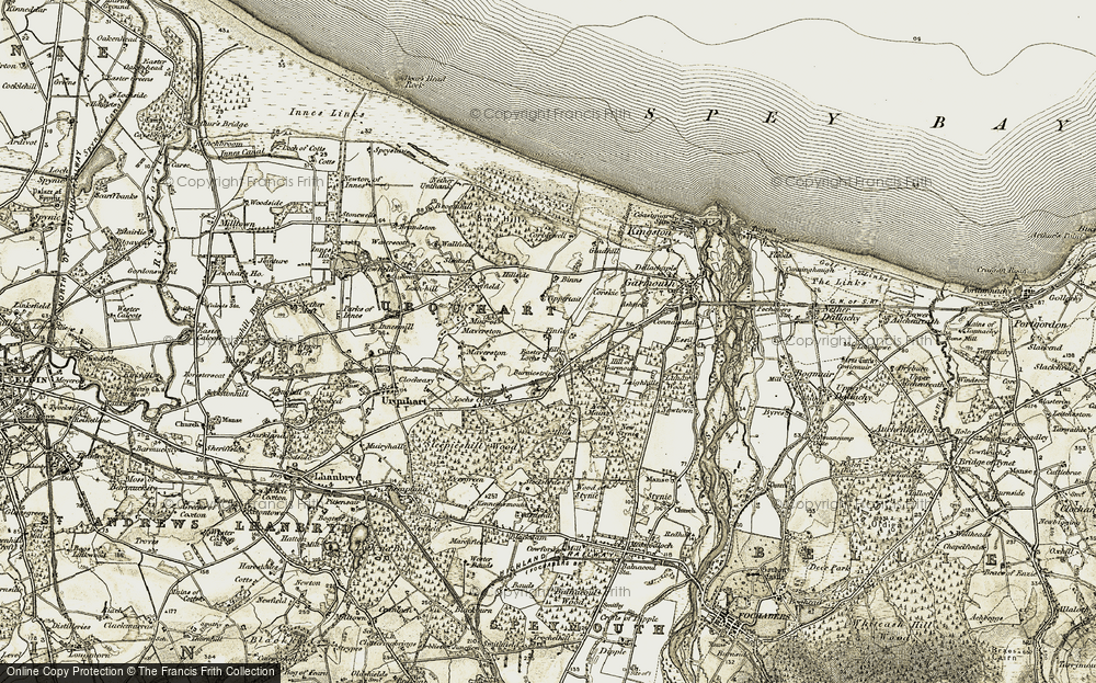 Old Map of Historic Map covering Binns in 1910