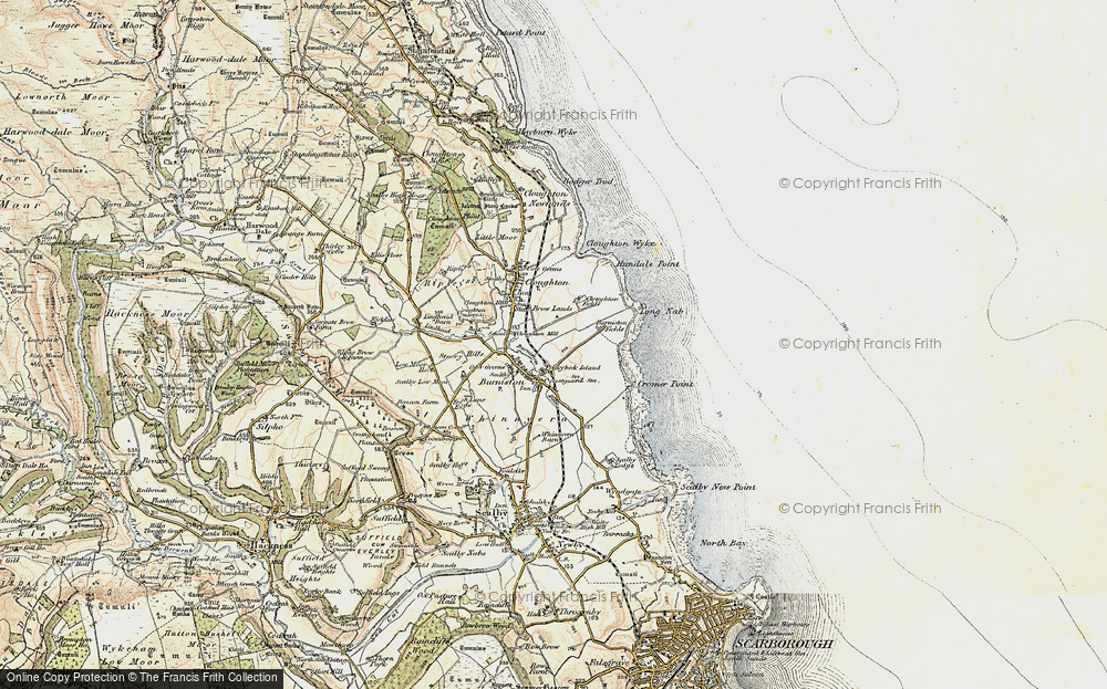 Old Map of Historic Map covering Burniston Beck in 1903-1904