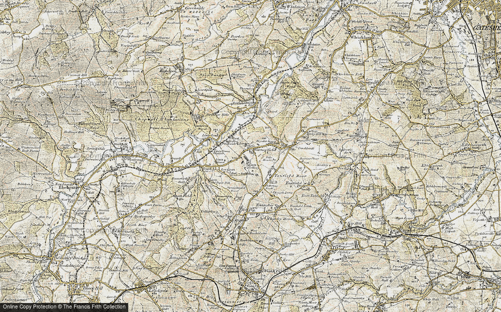 Old Map of Historic Map covering Lintz Green in 1901-1904