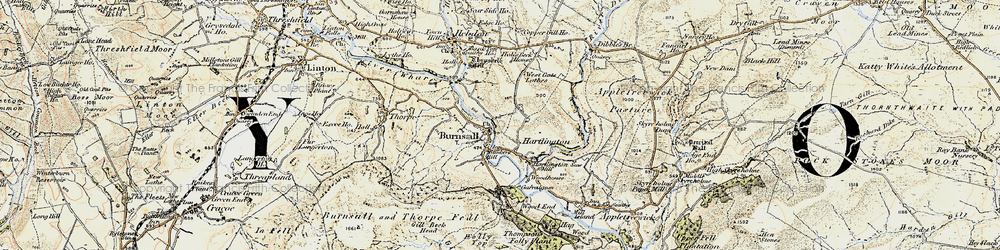 Old map of Burnsall in 1903-1904