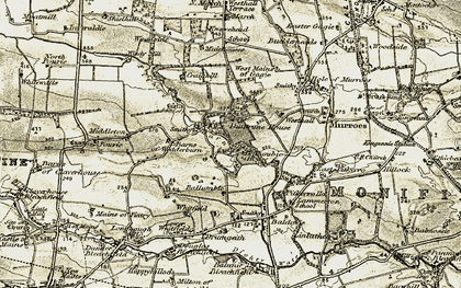 Old map of Burnside of Duntrune in 1907-1908