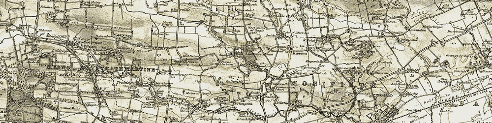 Old map of Burnside of Duntrune in 1907-1908