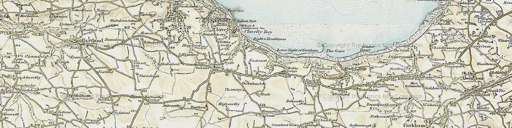 Old map of Burnstone in 1900
