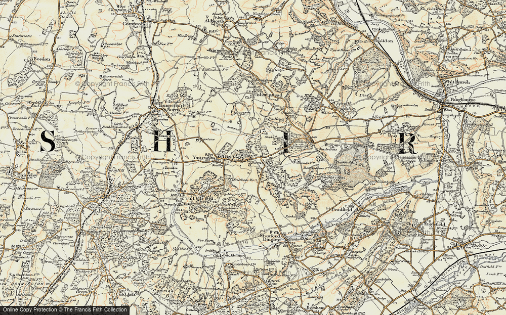 Old Map of Historic Map covering Yattendon Court in 1897-1900