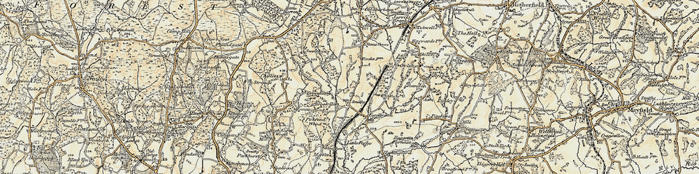 Old map of Burnt Oak in 1898