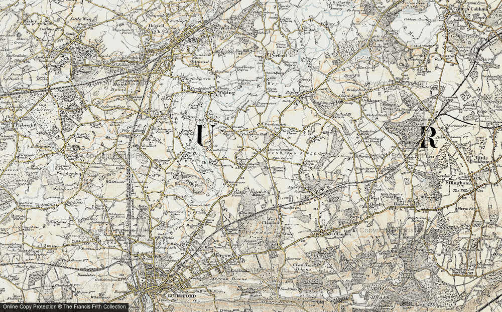 Old Map of Burntcommon, 1897-1909 in 1897-1909