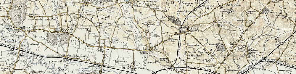 Old map of Burntheath in 1902
