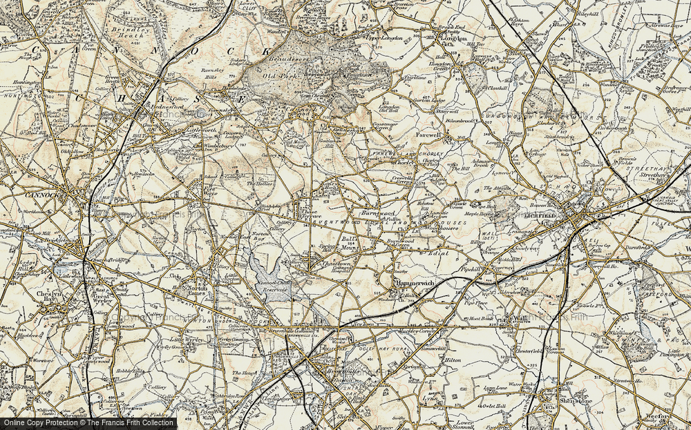 Old Map of Burntwood, 1902 in 1902
