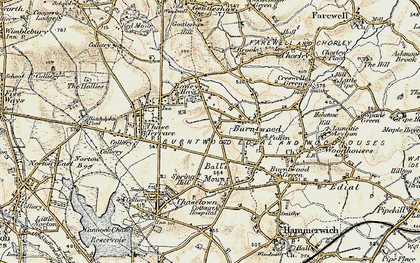 Old map of Burntwood in 1902