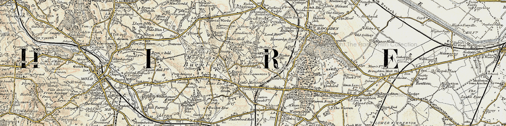 Old map of Burntwood Pentre in 1902-1903