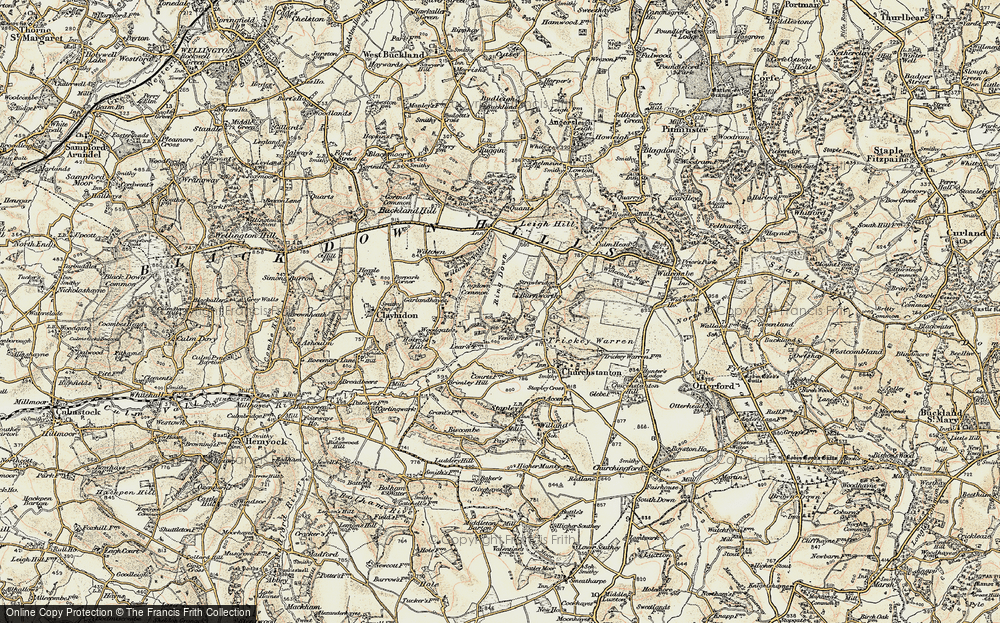 Old Map of Burnworthy, 1898-1900 in 1898-1900