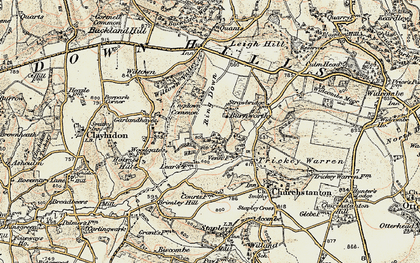 Old map of Burnworthy in 1898-1900