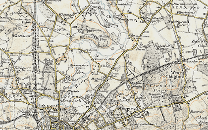 Old map of Burpham in 1898-1909