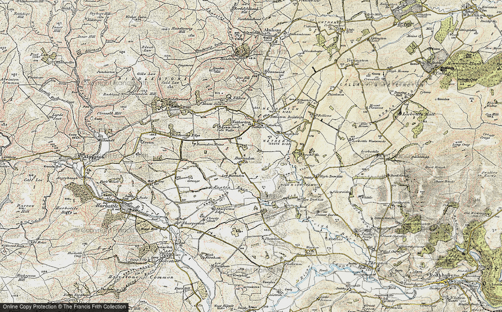 Old Map of Burradon, 1901-1903 in 1901-1903