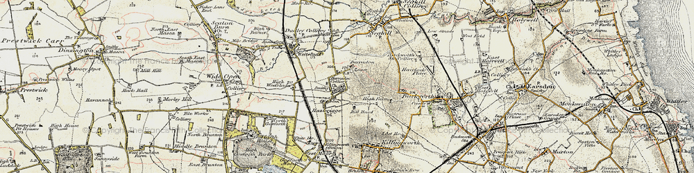 Old map of Burradon in 1901-1903