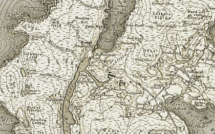 Old map of Lee of Saxavord in 1912