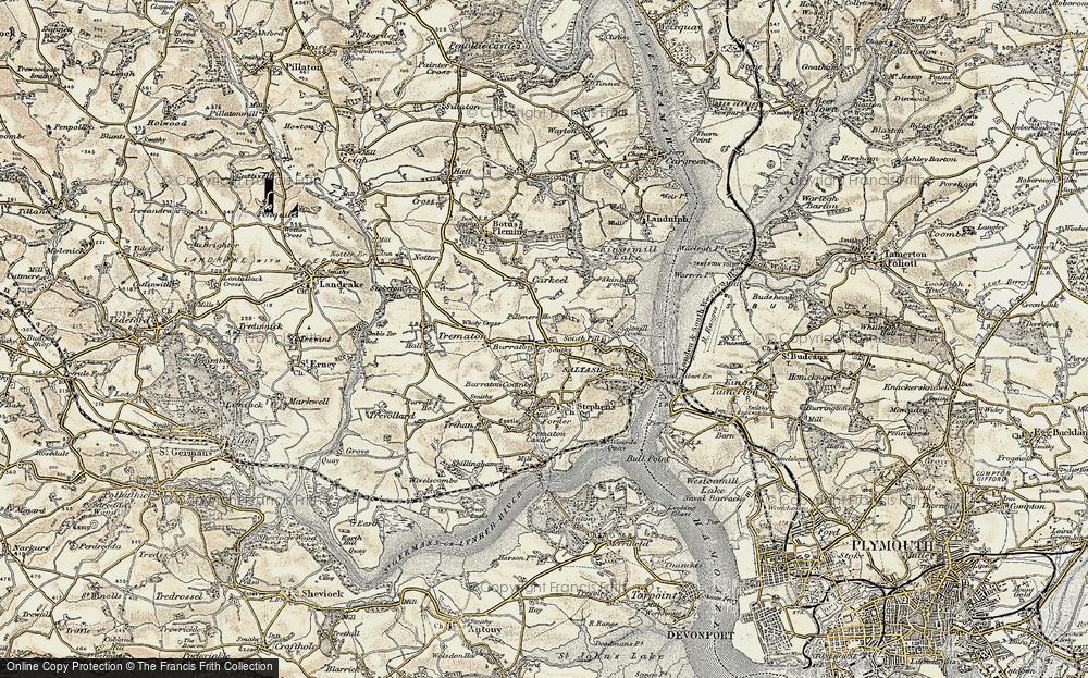 Old Map of Burraton, 1899-1900 in 1899-1900