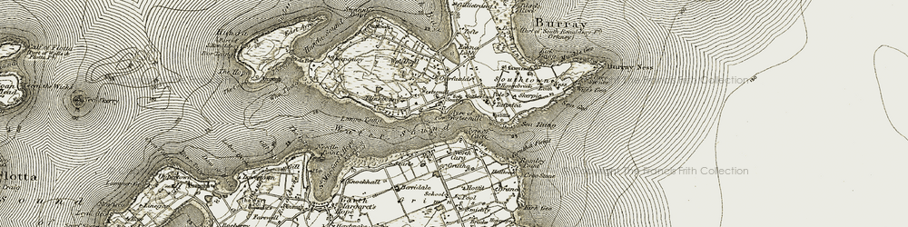 Old map of Ayre of Cara in 1911-1912