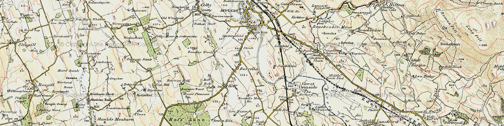 Old map of Burrells in 1901-1904