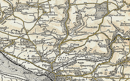 Old map of Bradiford Water in 1900