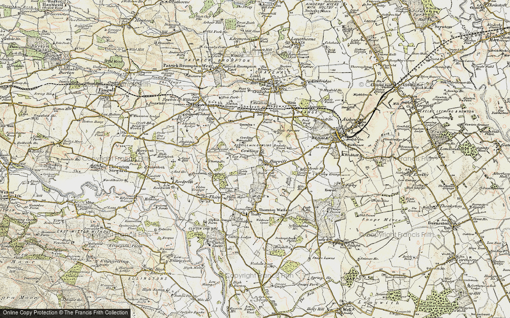 Old Map of Historic Map covering Burrill Beck in 1904