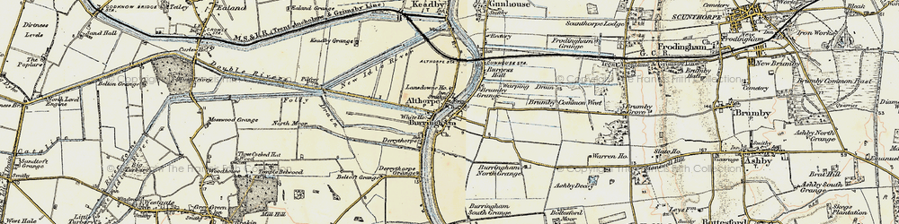Old map of Burringham in 1903