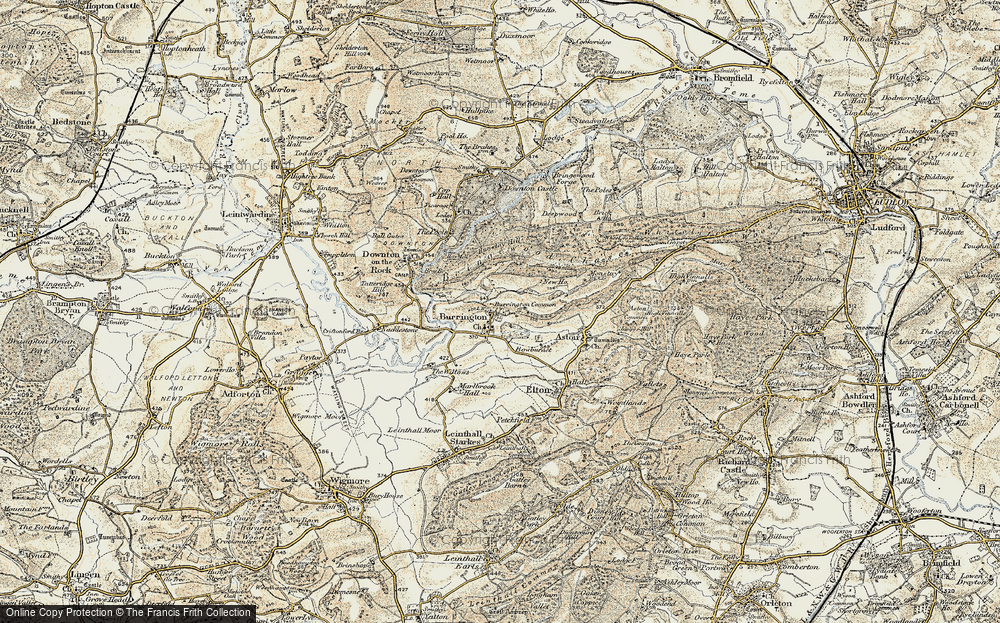 Old Map of Historic Map covering Burrington Common in 1901-1903