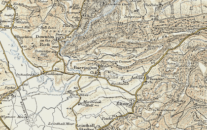 Old map of Burrington Common in 1901-1903