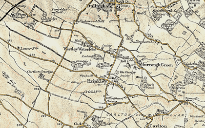 Old map of Burrough End in 1899-1901