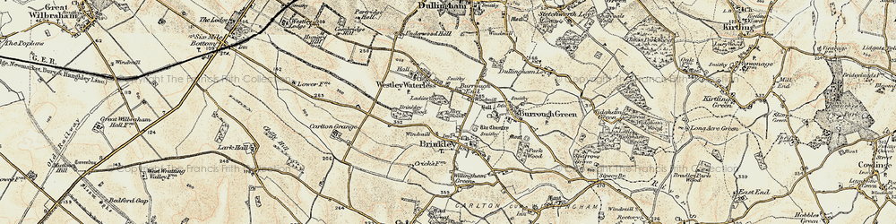 Old map of Brinkley Wood in 1899-1901