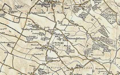 Old map of Burrough Green in 1899-1901