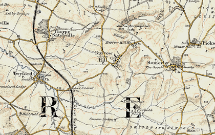 Old map of Burrough on the Hill in 1901-1903