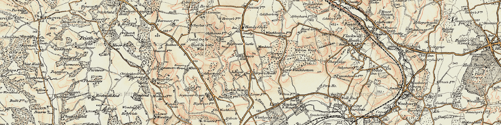 Old map of Burroughs Grove Hill in 1897-1898