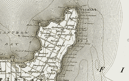 Old map of Bay of Crook in 1911-1912