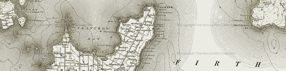 Old map of Bay of Linton in 1911-1912