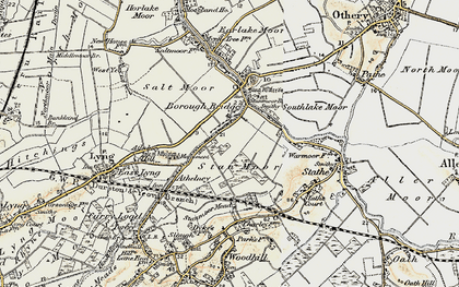 Old map of Burrowbridge in 1898-1900