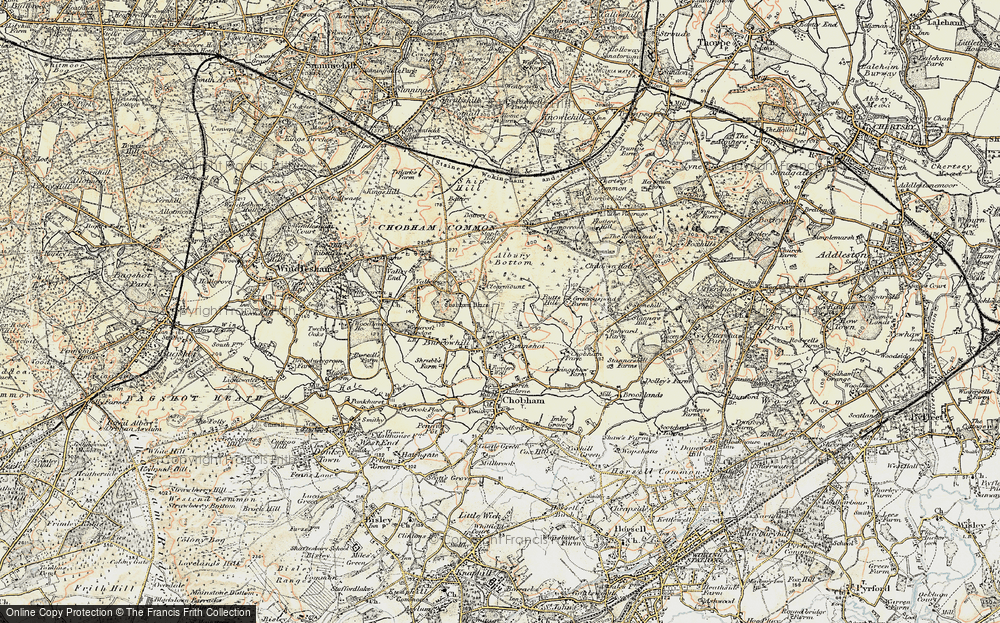 Old Map of Historic Map covering Albury Bottom in 1897-1909
