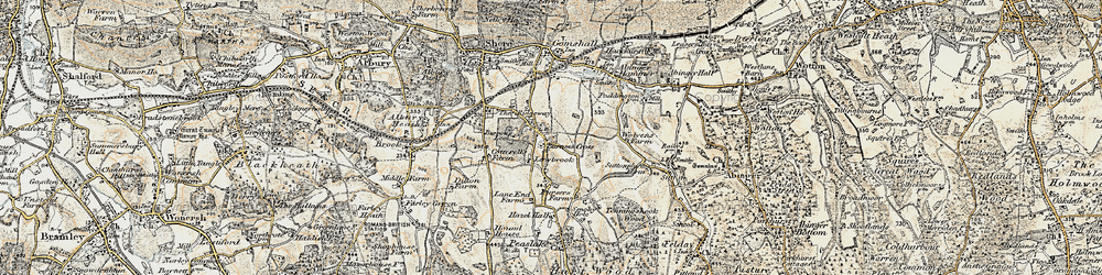 Old map of Burrows Cross in 1898-1909