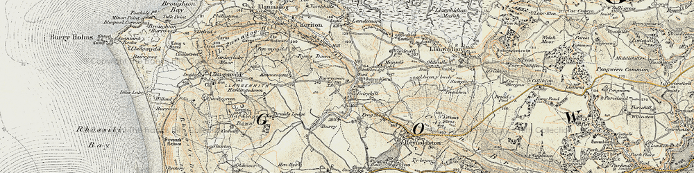 Old map of Burry Green in 1900-1901